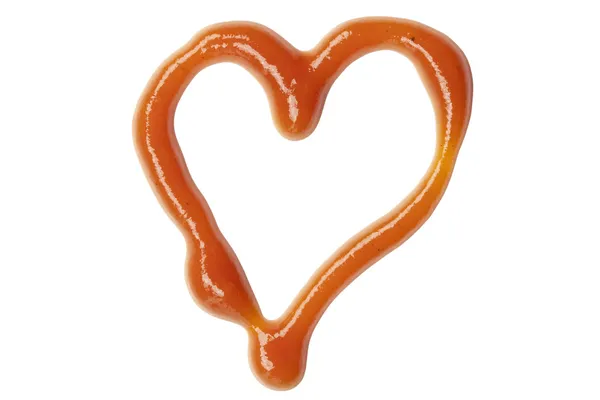 Ketchup Herz Symbol — Stockfoto