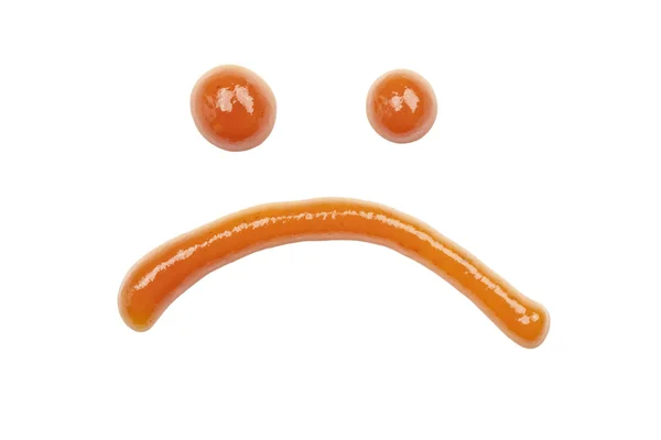 Ketchup triste emoticon — Fotografia de Stock