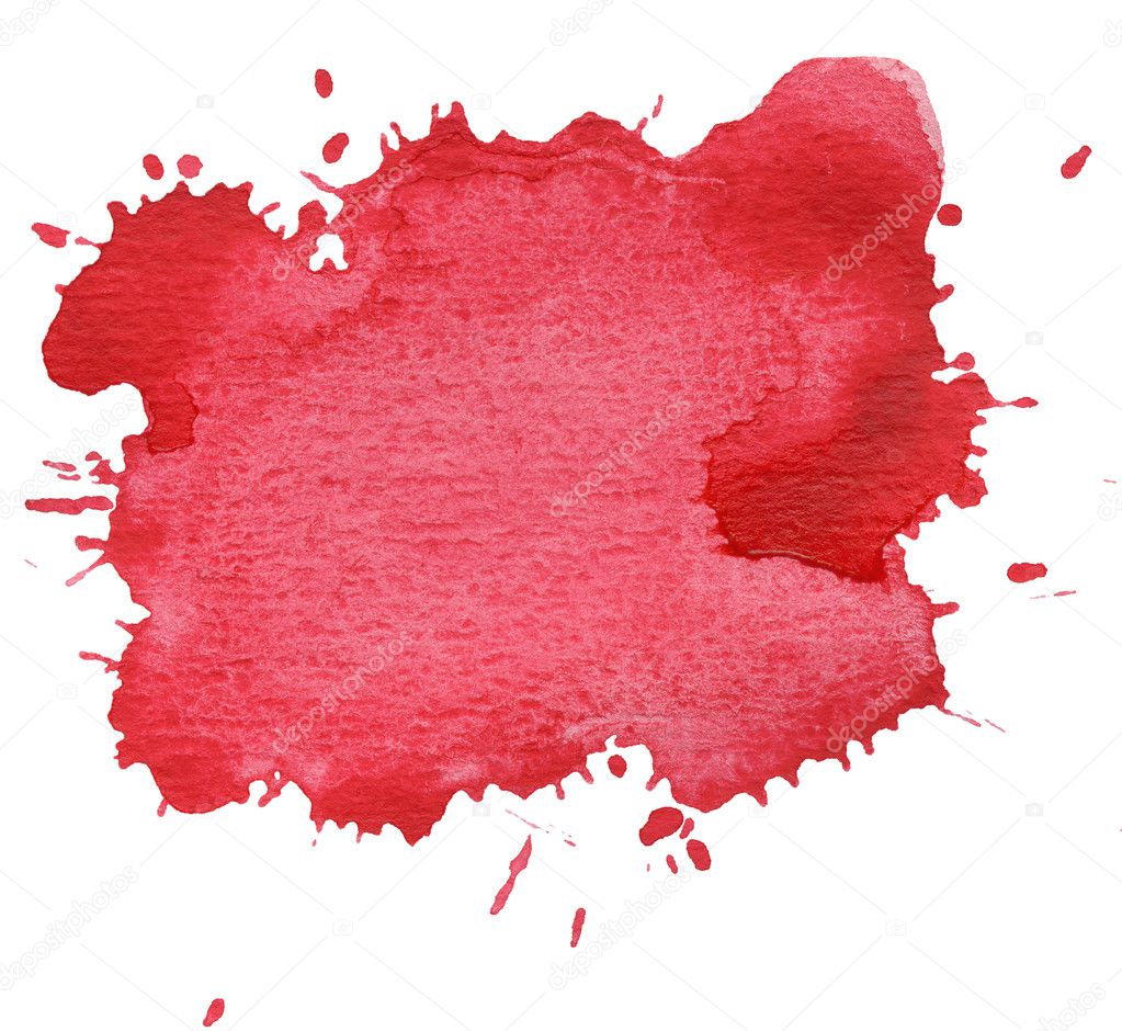 Red blot isolated on white