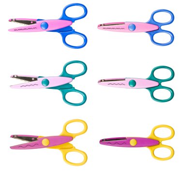 Colorful zigzag scissors clipart