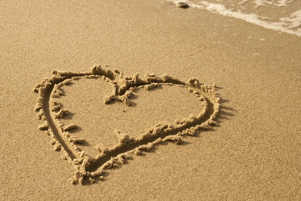 stock image Heart on sand