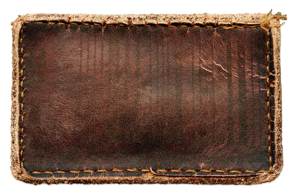 Etiqueta de cuero marrón —  Fotos de Stock