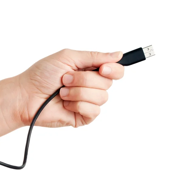 stock image Hand & USB cable