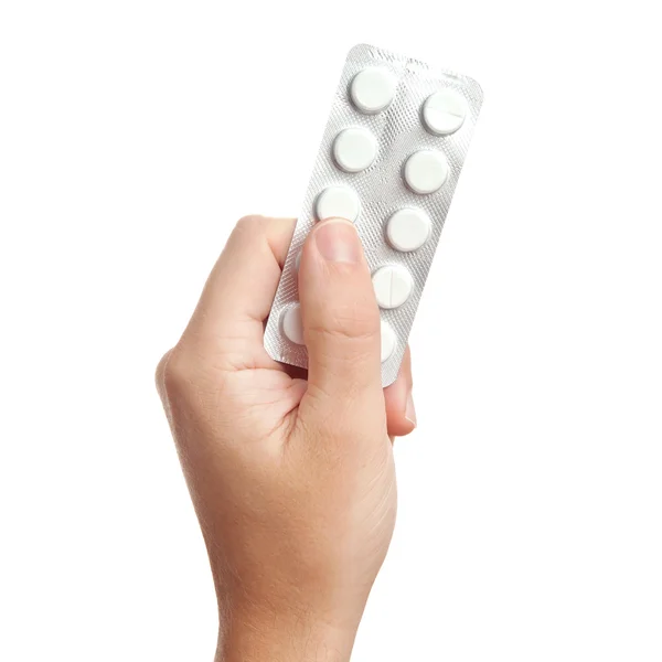 stock image Hand holding pills