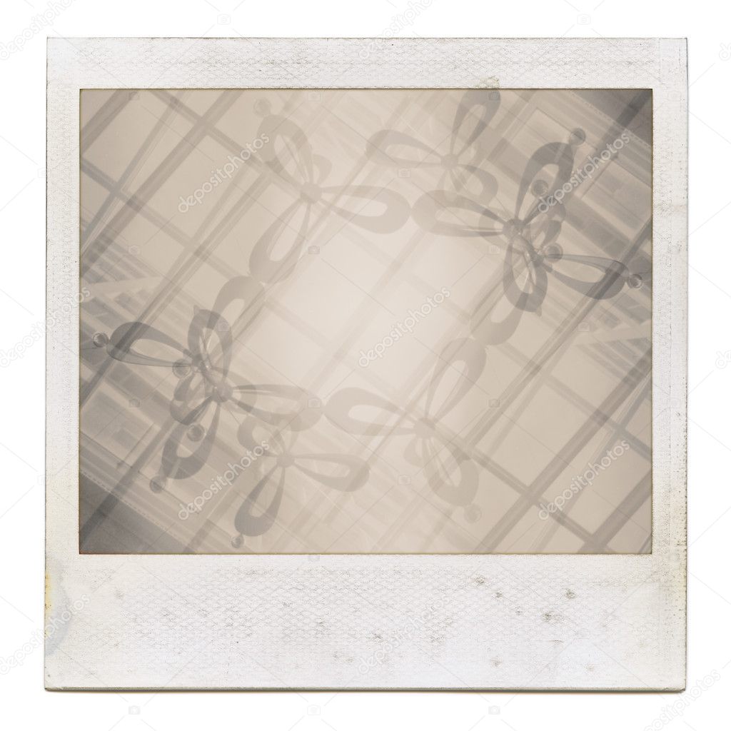 Grungy instant film frame with abstract filling