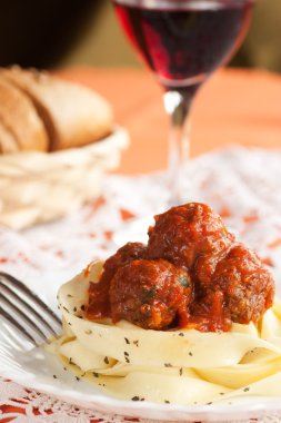 Pasta with meatballs clipart