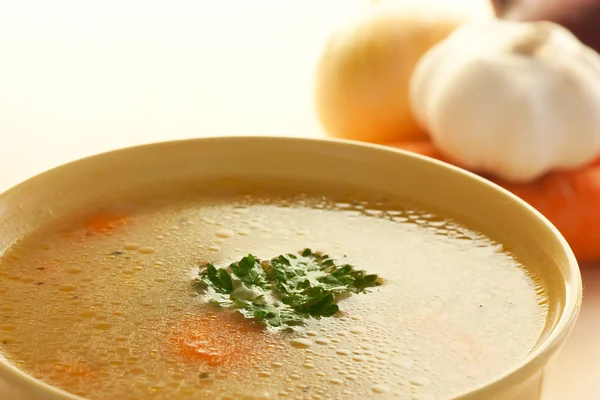 ซุปผักกับบะหมี่ — ภาพถ่ายสต็อก