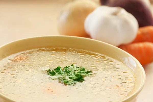 Zupa warzywna z makaronem — Zdjęcie stockowe