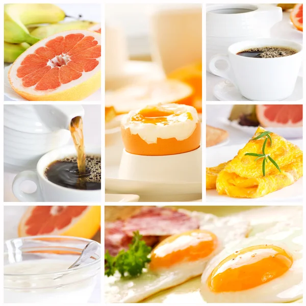 Healthy breakfast collage — Stock Photo, Image