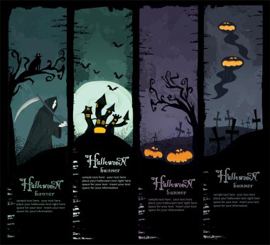 Vector Halloween banners clipart