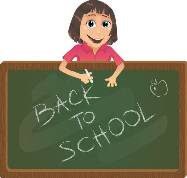 Vector school girl clipart