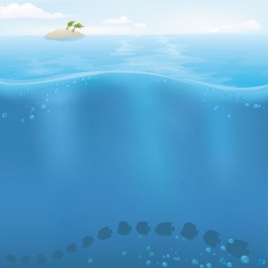 Vector underwater sea ocean background clipart