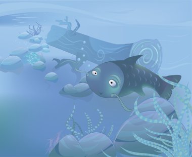 Vector underwater illustration clipart