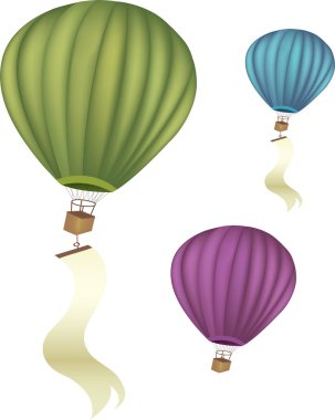 Vector hot air balloons clipart