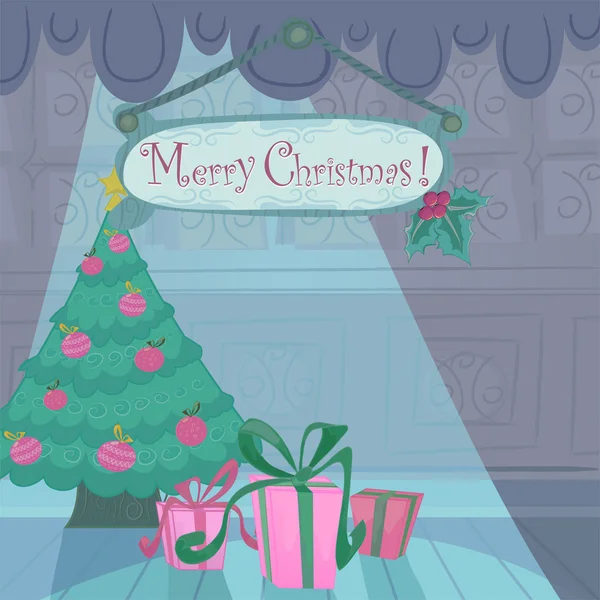 Χριστουγεννιάτικη κάρτα διακοπών του φορέα — Διανυσματικό Αρχείο
