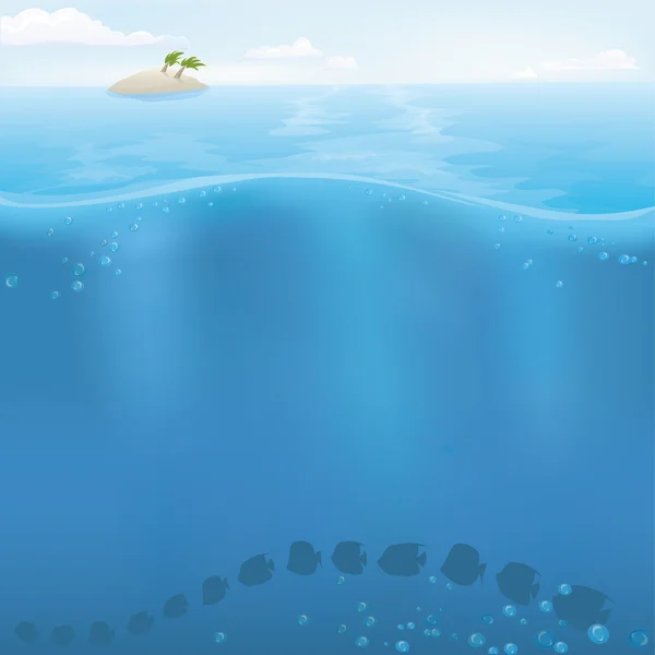 Vektor víz alatti tenger óceán háttér — Stock Vector
