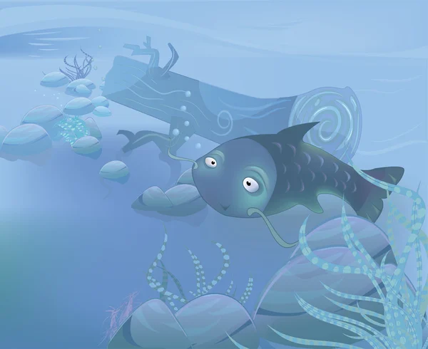 Vector underwater illustration — Stock Vector