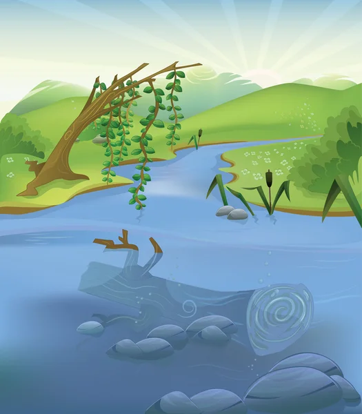 Illustration vectorielle de rivière — Image vectorielle