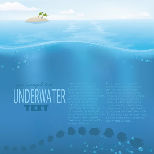 Vektor Unterwasser Meer Ozean Hintergrund — Stockvektor