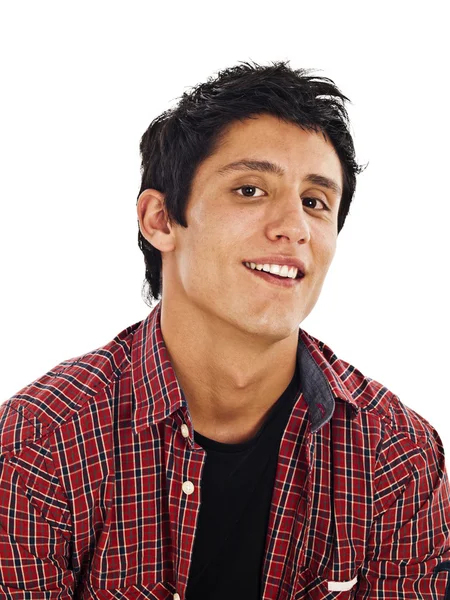 stock image Happy teenager on a white background