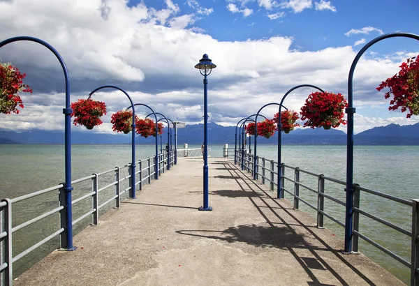 Lovely Dock in the city of Morges, Switzerland — Stock Photo, Image