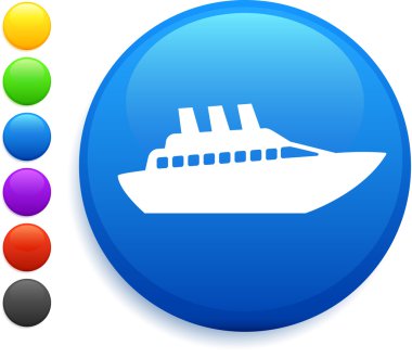 gemi simgesi yuvarlak internet düğme cruise