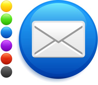 envelope icon on round internet button clipart