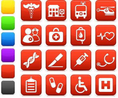 medical hospital internet icon collection clipart