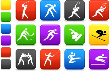 competative and olympic sports icon collection clipart