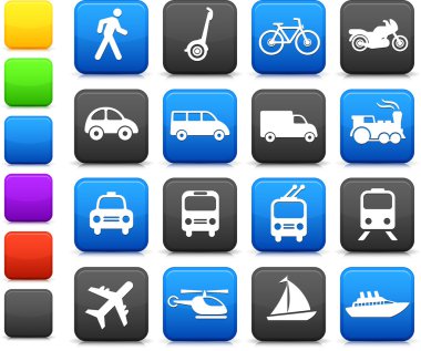Transportation icons design elements clipart