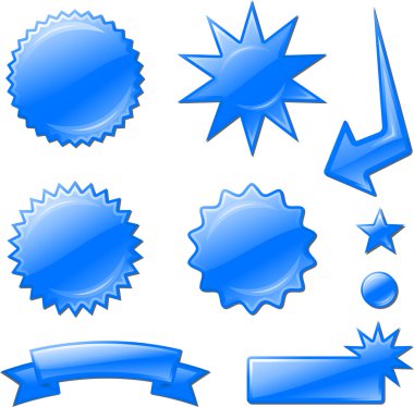 blue star burst designs clipart