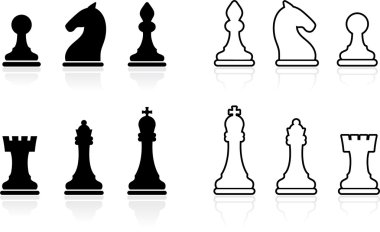 Simple Chess set collection clipart