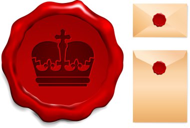 Crown on Wax Seal clipart