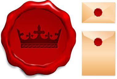 Crown on Wax Seal clipart