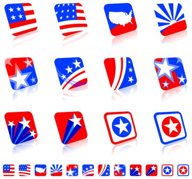 patriotic icon set clipart