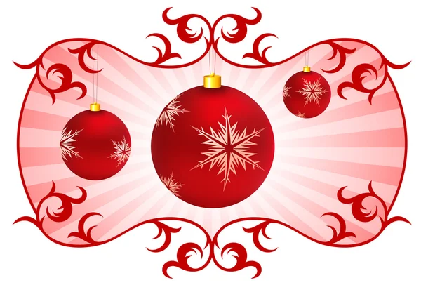 假日背景与圣诞节装饰品和雪花 — 图库矢量图片
