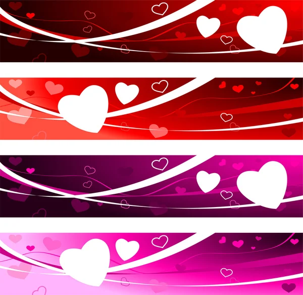 Bannières d'amour Saint-Valentin — Image vectorielle