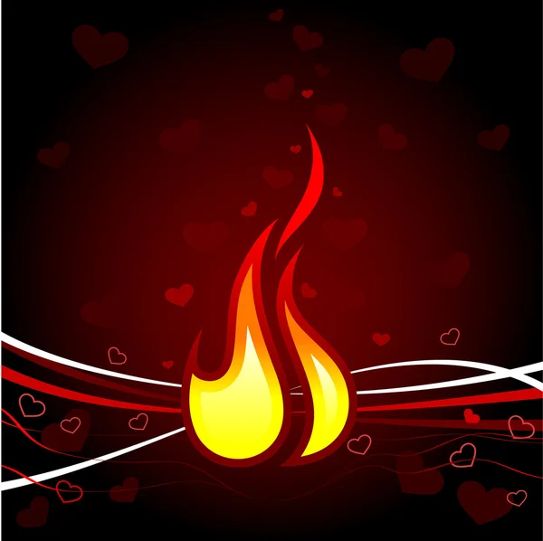 Plamen lásky Valentýna pozadí — Stockový vektor