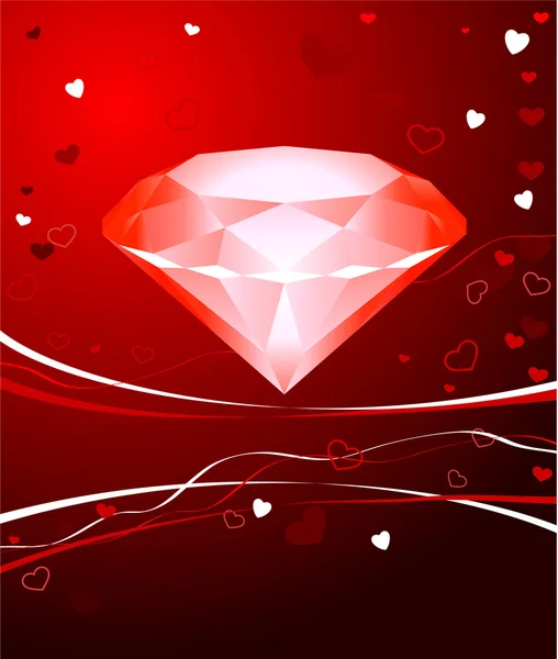 Diamant Valentinstag Design Hintergrund — Stockvektor