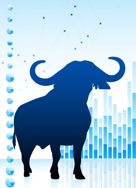 Bull on business background — Stock Vector