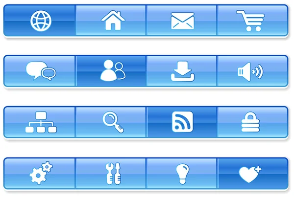Icônes Internet Blue Bar — Image vectorielle
