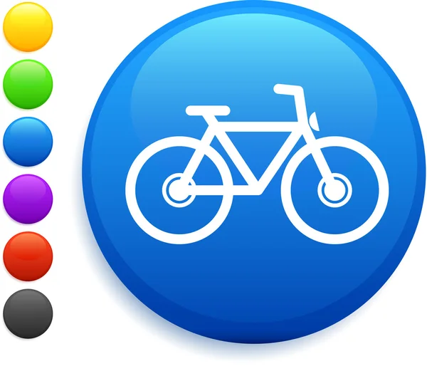 Bicycle icon on round internet button — Stock Vector