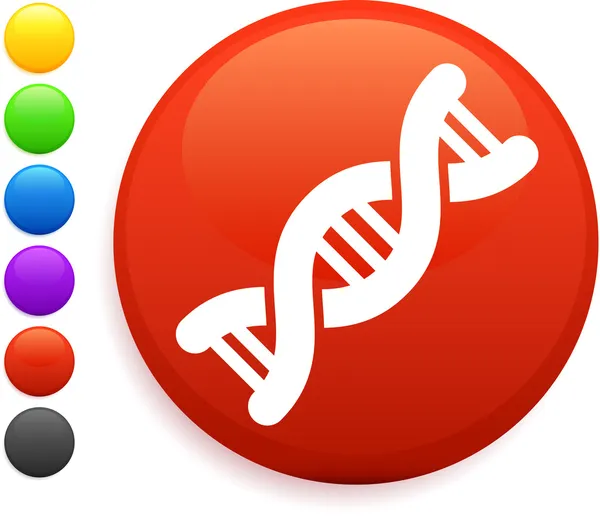DNA-ikonen på runda internet-knappen — Stock vektor