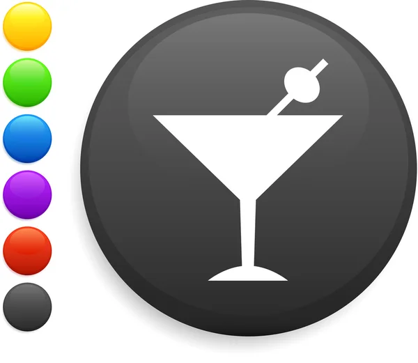 Martini ikonen på runda internet-knappen — Stock vektor