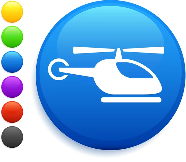 Ícone de helicóptero no botão redondo internet — Vetor de Stock