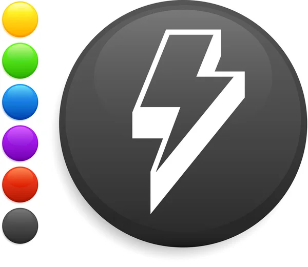Lightening icon on round internet button — Stock Vector