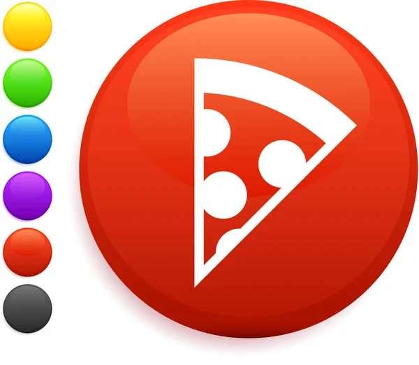 Pizza pictogram op ronde internet knop — Stockvector