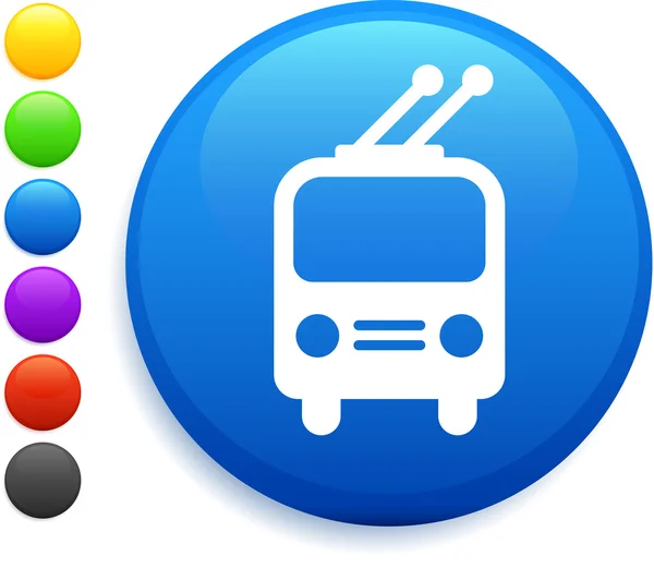 Metro pictogram op ronde internet knop — Stockvector
