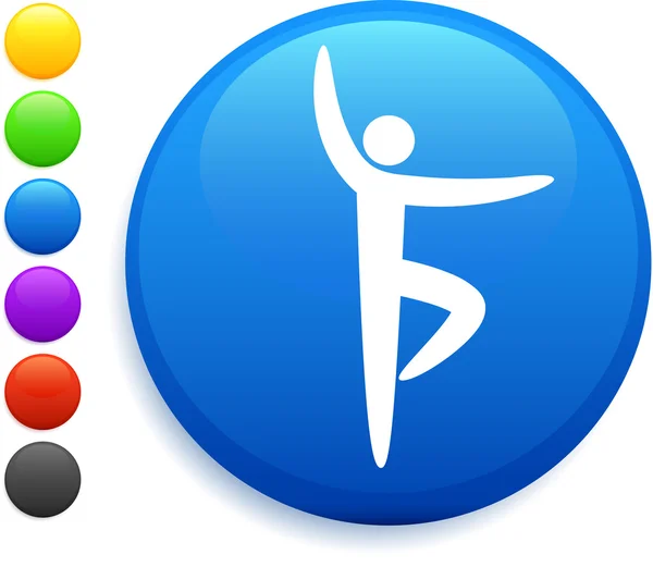 Icono de ballet en botón redondo de Internet — Vector de stock