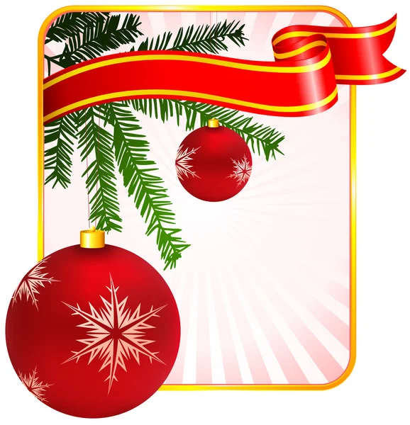 Vakantie achtergrond met kerst ornament en boom — Stockvector